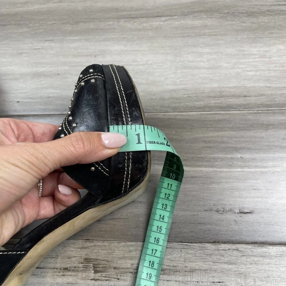 Michael Kors Astor Quarter Strap Heels Women's Black Silver Studs 9 - Picture 8 of 8